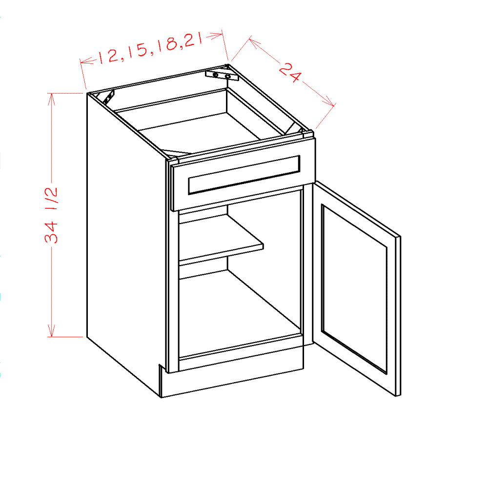 Oxford Mist Base Cabinet RTA Cabinets DIY