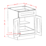 Shaker Grey One Rollout Shelf Base Cabinet Kit