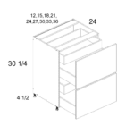 Torino Grey Wood altamax Two Drawer with Two Inner Drawer Base Cabinet
