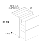 Torino Grey Wood altamax Two Drawer with One Inner Drawer Base Cabinet
