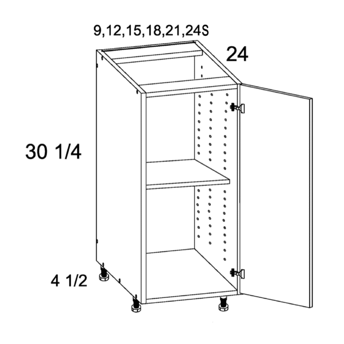 Palermo Gloss White Full Height Door Base Cabinet