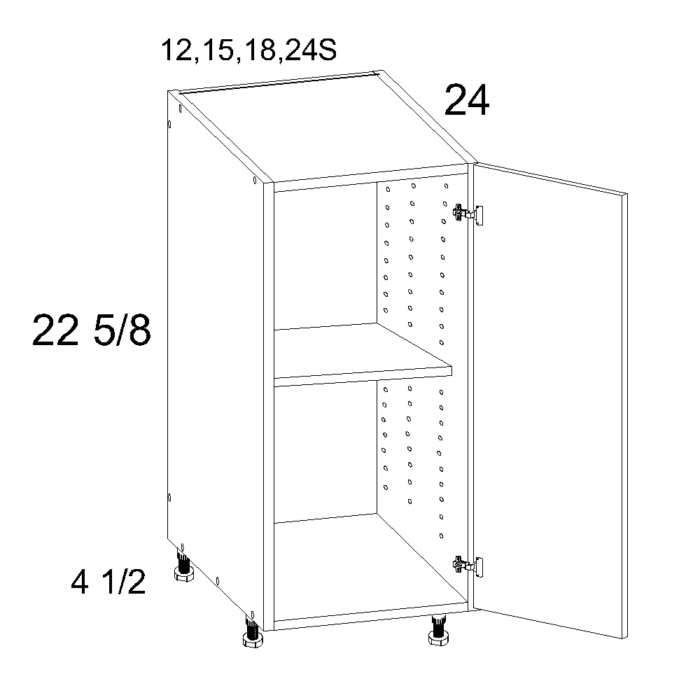 Torino Grey Wood Desk Base Cabinet