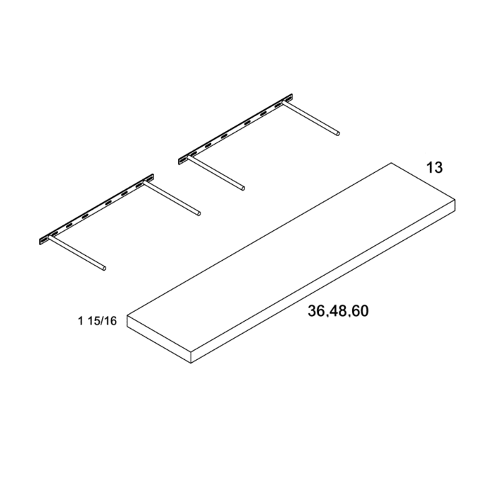 Palermo Gloss White Floating Shelf