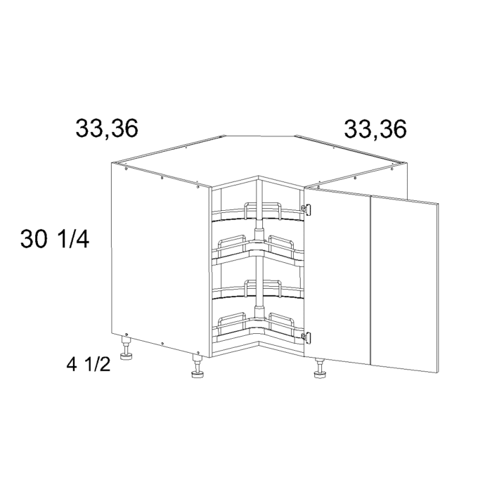 Palermo Gloss White Base Easy Reach with Two Lazy Susan Basket Trays