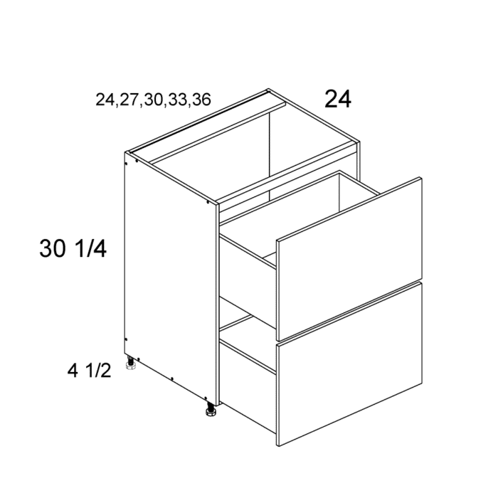 Palermo Gloss White altamax Two Drawer Range Base