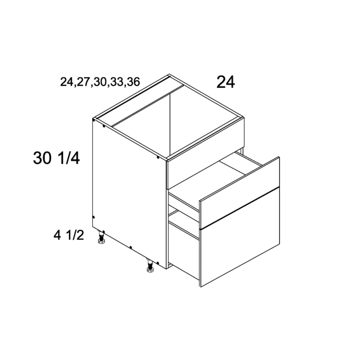 Palermo Gloss White altamax Two Drawer with One False Front Range Base