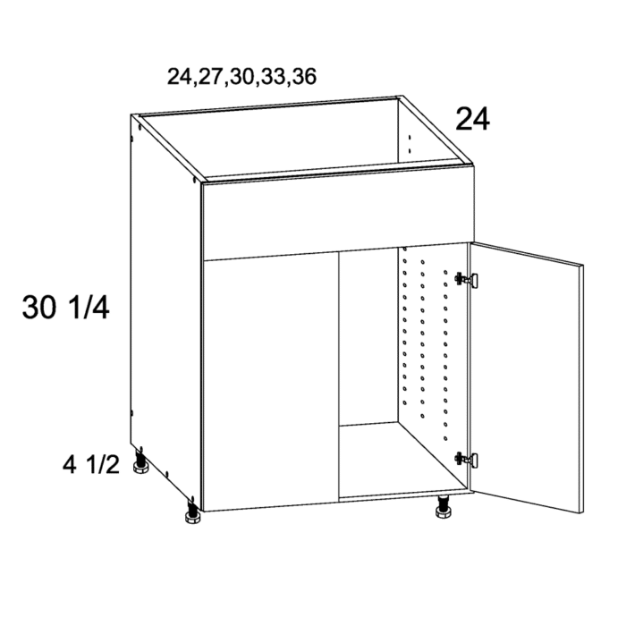 Palermo Gloss White Sink Base Cabinet with False Drawer Front