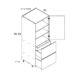 Torino Grey Wood altamax Tall One Door Two Drawer with One Inner Drawer Utility Cabinet