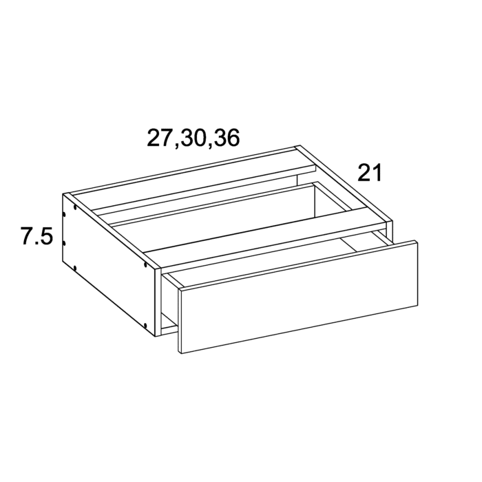 Palermo Gloss White altamax Vanity Knee Drawer