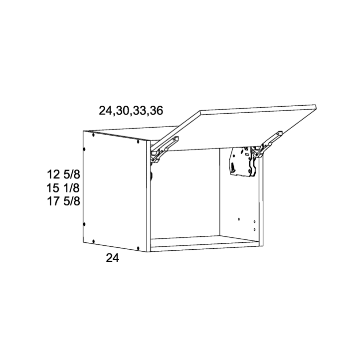 Palermo Gloss White 24"D Blum Flip Up Door Wall Cabinet