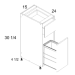 Torino White Pine Base with Single Trashcan Pullout