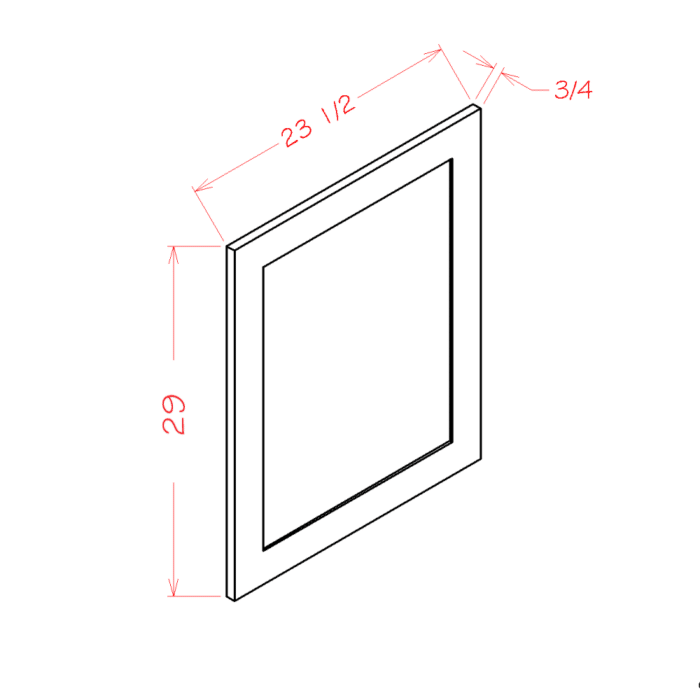 Shaker Black Base Decorative End Panel