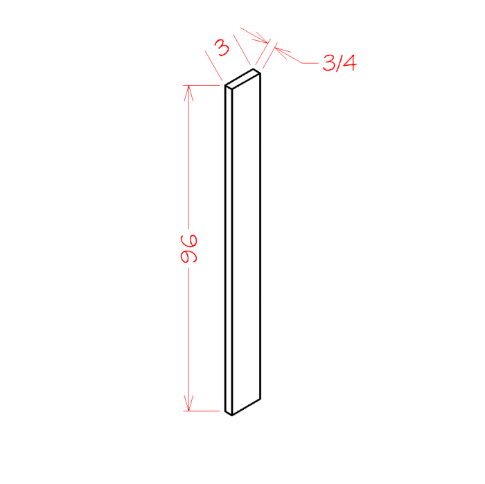 Shaker White 3"W Tall Filler