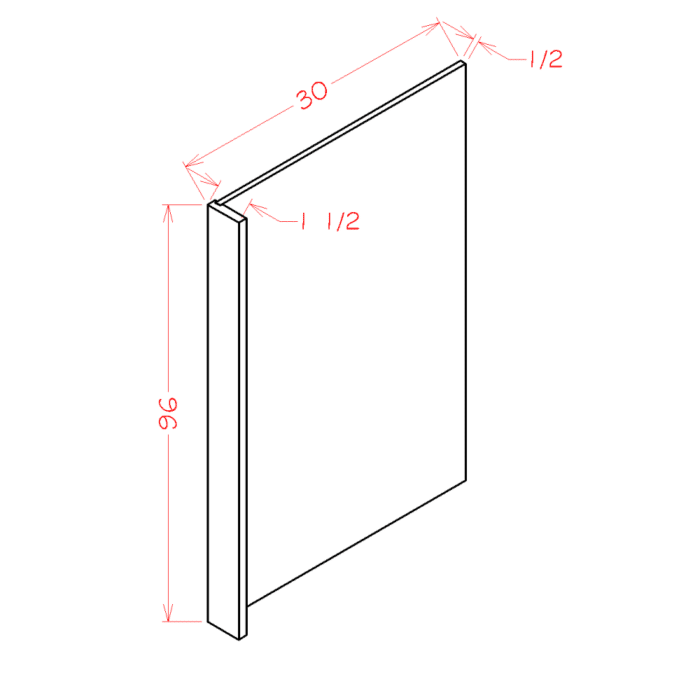 Shaker White Refrigerator End Panel