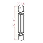 Shaker Cinder Square Decorative Leg