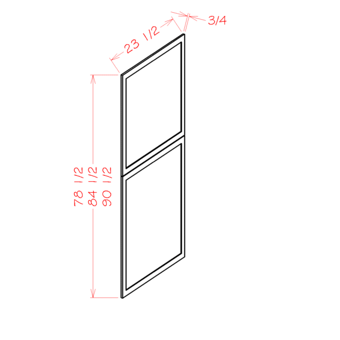 Shaker Black Tall Decorative End Panel