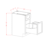 Shaker Black Base with Single Trashcan Pullout