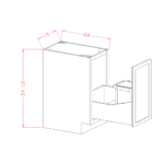 Shaker Grey Full Height Door Base with Single Trashcan Pullout