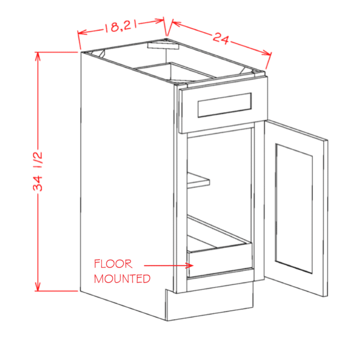 Edgeline White One Rollout Shelf Base Cabinet Kit