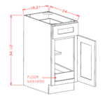 Shaker White One Rollout Shelf Base Cabinet Kit