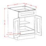 Torrance White One Rollout Shelf Base Cabinet Kit