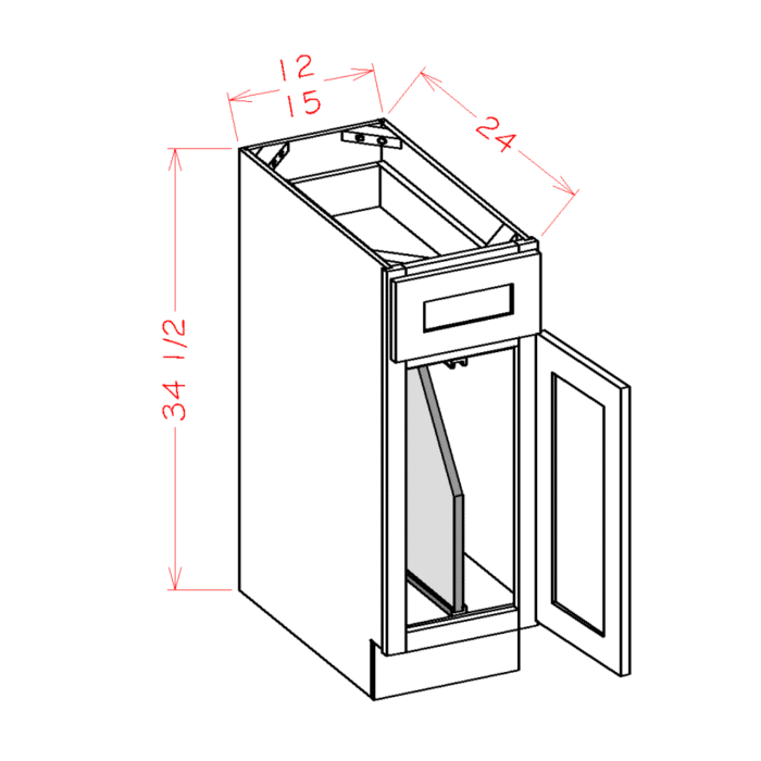 Shaker Grey Tray Divider Base Cabinet Kit