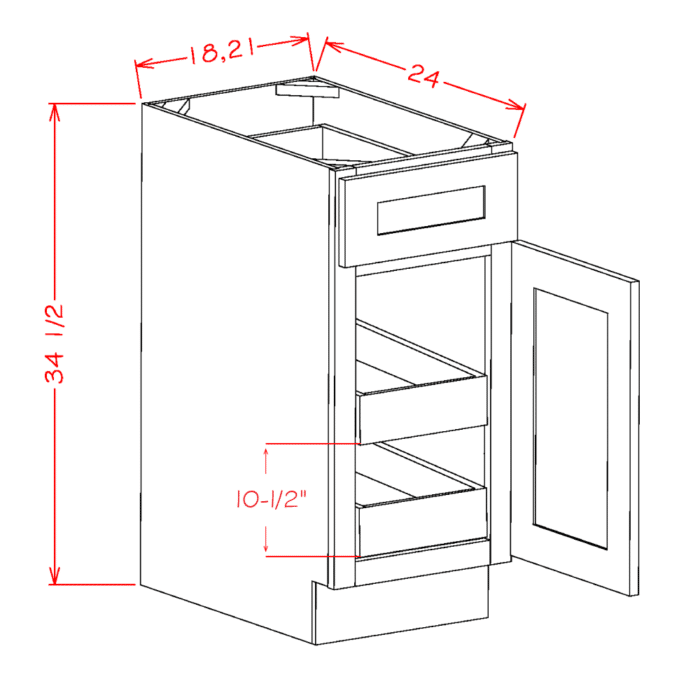 Oxford Sage Two Rollout Shelf Base Cabinet Kit