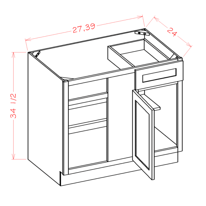 Shaker Honey Blind Base Corner Cabinet
