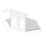 Torrance White 42" Diagonal Corner Sink Front & Floor Kit