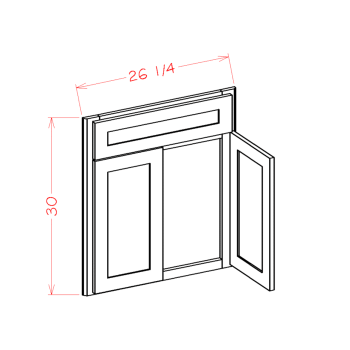 Torrance White 42" Diagonal Corner Sink Front
