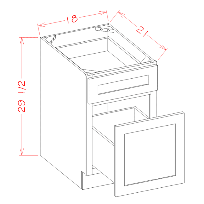 Shaker Grey Two Drawer File Base Cabinet