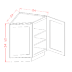 Shaker Grey Angle Base Cabinet