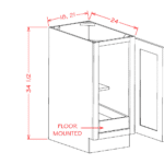 Shaker Honey Full Height Door One Rollout Shelf Base Kit