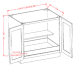 Torrance White Full Height Door One Rollout Shelf Base Cabinet Kit