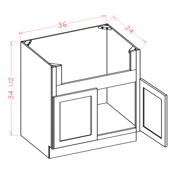 Shaker Black Farm Sink Base Cabinet