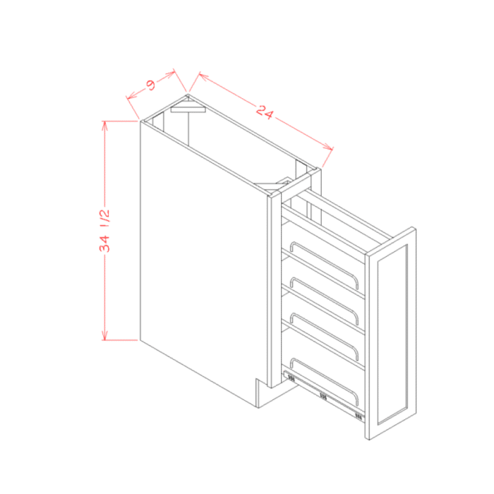 Shaker Honey Base with Shelf Pullout