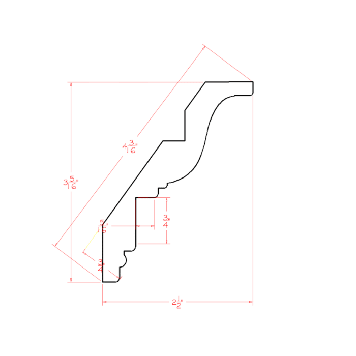 Casselberry Saddle Inset Crown Moulding