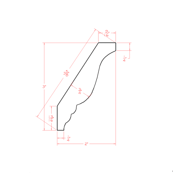 Shaker Cinder Decorative Crown Moulding