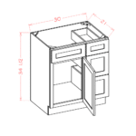 Casselberry Saddle Vanity Combo Base Cabinet with Drawers Right