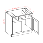 Shaker Honey Vanity Combo Base Cabinet