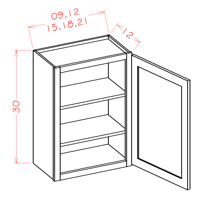 Shaker Black Wall Cabinet