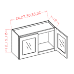 Shaker Black Stacker Wall Glass Door Cabinet with Finished Interior