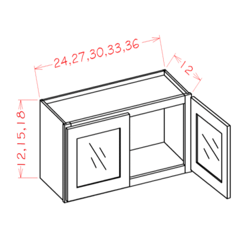 Casselberry Saddle Stacker Wall Glass Door Cabinet with Finished Interior