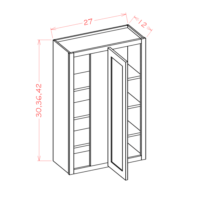 Shaker Grey Wall Blind Corner Cabinet