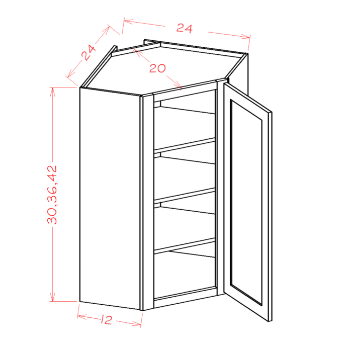Shaker Antique White Wall Diagonal Corner Cabinet